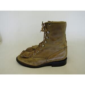 Cowtown Mens Size 8.5 D Brown Leather Laces Ankle Cowboy Western Boots